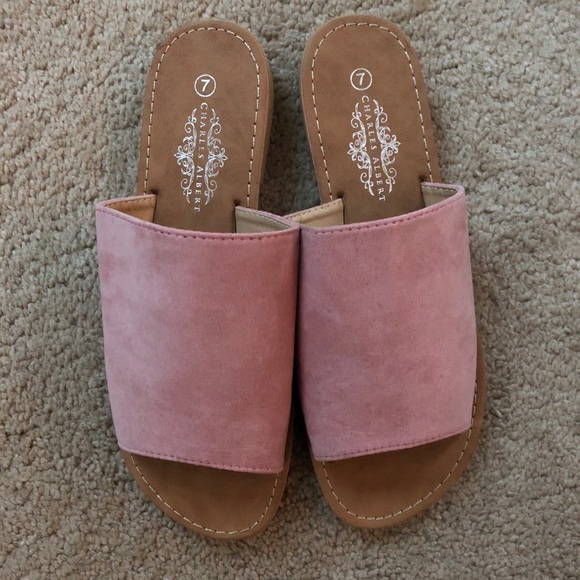 charles albert Shoes - Pink Suede Sandals